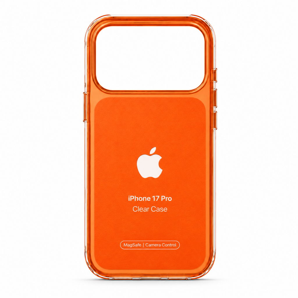 iPhone 17 Pro Clear Case – Orange | MagSafe Compatible