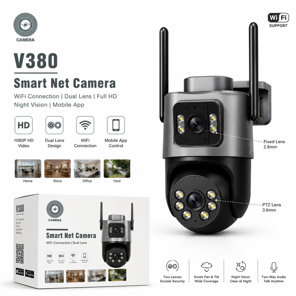 V380 Smart Net Camera – Dual Lens WiFi