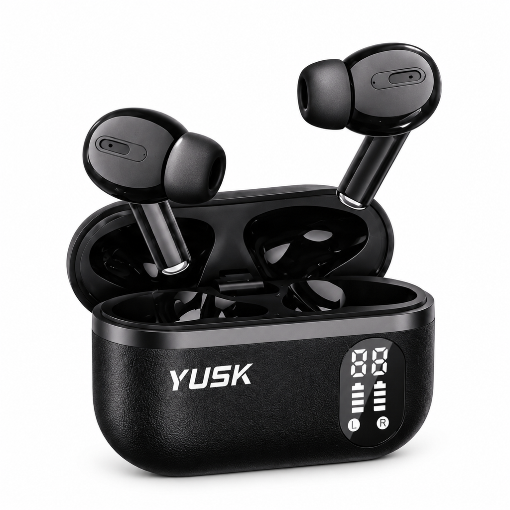 YUSK True Wireless Earphones – Kufje Bluetooth me Display Digjital