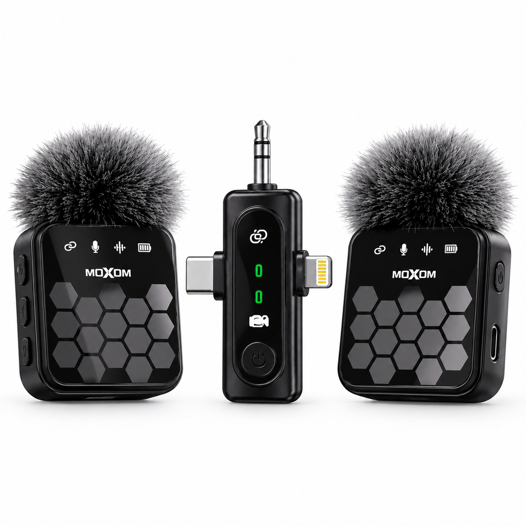 MOXOM Dual-Clip Smart Wireless Microphone – MX-AX84